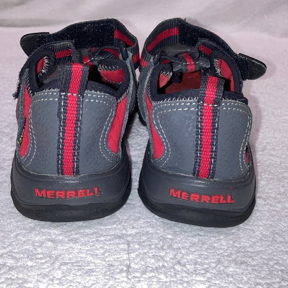 Merrell Hydro Size 2 Gray Red Outdoor Sport Hiking Water Sandals MC55688 - Picture 4 of 7